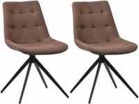 2er Set Esszimmerstuhl Merna Stoff  taupe