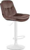 Barhocker Laurel Samt weiß braun 