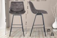 4er Set Barhocker Weston Schwenkbar Samt grau 4er Set Barhocker Weston Schwenkbar Samt grau