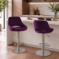 2er Set Barhocker HD Milet C Stoff lila 2er Set Barhocker HD Milet C Stoff lila