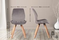 4er Set Stuhl Luna Samt grau 