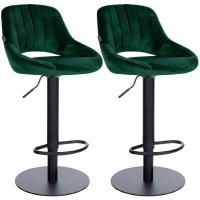 2er Set Barhocker HD Milet B Samt grün 2er Set Barhocker HD Milet B Samt grün