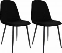 2er Set Esszimmerstuhl Maryam Stoff schwarz