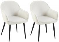2er Set Esszimmerstühle Boise Stoff creme