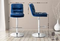2er Set Barhocker Damar Samt chrom blau 