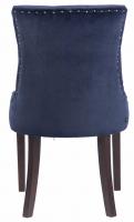 4er Set Esszimmerstühle Aberdeen Samt antik blau 