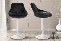 2er Set Barhocker Lazio Samt weiß schwarz 