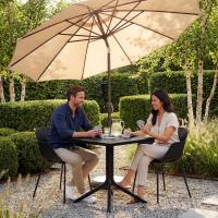 Gartenmöbel-Set Lirra mit 2 Stühlen schwarz 
