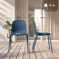 4er Set Stuhl Hardin blau 