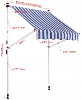 Klemmmarkise Westerly 350x120 cm weiß/blau 