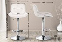 2er Set Barhocker Vonore Samt chrom creme 