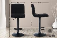 2er Set Barhocker Calma Stoff schwarz schwarz 