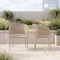4er Set Stühle Portofino mit Armlehne taupe 
