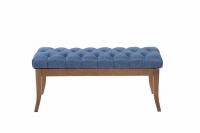 Sitzbank Ramses Stoff antik-hell 100 cm blau 
