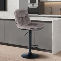 Barhocker Laurel Samt schwarz grau