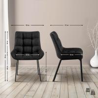 2er Set Stuhl Saranda Stoff schwarz titangrau 