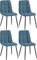 4er Set Esszimmerstuhl Tilde Cord blau 