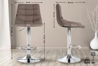 2er Set Barhocker Jerry Stoff chrom taupe 2er Set Barhocker Jerry Stoff chrom taupe
