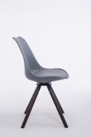 Besucherstuhl Troyes Kunstleder Rund walnuss (eiche) grau 