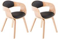2er Set Stühle Kingston Kunstleder natura/schwarz 