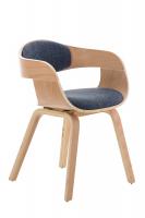 Besucherstuhl Kingston Stoff natura/blau 