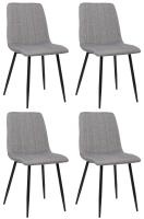 4er Set Stühle Dijon Stoff grau 