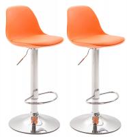 2er Set Barhocker Kiel Kunststoff chrom orange