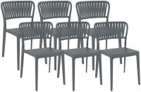 6er Set Stühle Portofino dunkelgrau 