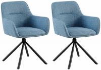 2er Set Stuhl Tipton Stoff blau 