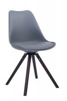 Besucherstuhl Troyes Kunstleder Rund walnuss (eiche) grau