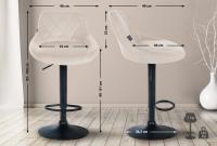 2er Set Barhocker Lazio Samt schwarz creme 