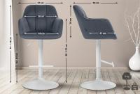 Barhocker Natoma Samt weiß dunkelgrau 
