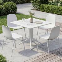 Gartenmöbel-Set Zeron mit 4 Stühlen weiß 