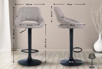 Barhocker Milet Stoff schwarz grau Barhocker Milet Stoff schwarz grau