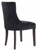 4er Set Esszimmerstühle Aberdeen Samt antik schwarz 
