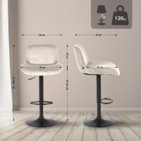 Barhocker Solon Schwarz Samt creme 