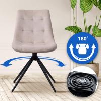 2er Set Esszimmerstuhl Merna Samt  creme 