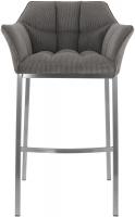 Barhocker Damaso E Cord mit 4-Fuß Gestell taupe 