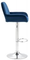 2er Set Barhocker Braga Samt chrom blau 