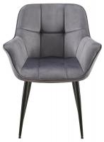 Esszimmerstuhl Roseville Samt dunkelgrau