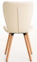 4er Set Esszimmerstuhl Elda Kunstleder  creme 