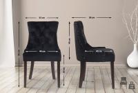 4er Set Esszimmerstühle Aberdeen Samt antik schwarz 