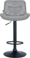 2er Set Barhocker Vonore Samt schwarz grau 