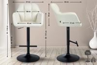 Barhocker Natoma Stoff schwarz creme 