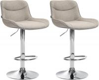 2er Set Barhocker Vonore Stoff chrom taupe