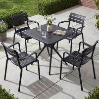 Gartenmöbel-Set Avena mit 4 Stühlen schwarz 