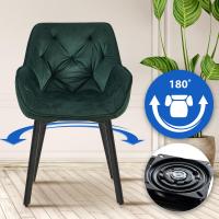 2er Set Esszimmerstuhl Antigo Samt  grün 