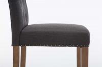 Barhocker Louise Stoff antik-hell dunkelgrau 