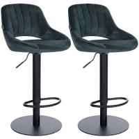 2er Set Barhocker HD Milet B Samt dunkelgrau