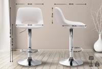 2er Set Barhocker Camden Stoff chrom creme 